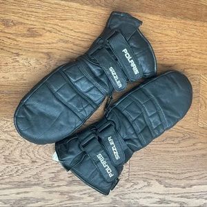 Vintage Polaris Sizzler Leather Riding Gloves, gauntlet cuff